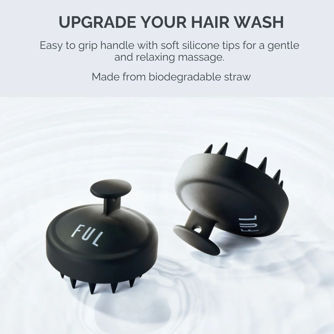 FUL Scalp Massager Brush In Black – Silicone Exfoliator For Hair Growth, Flakes & Deep Cleansing - Image 3