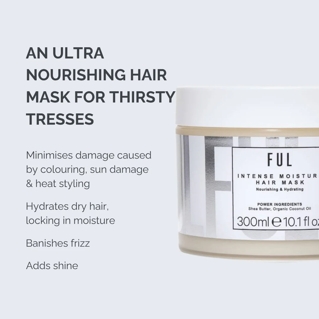 FUL Intense Moisture Hair Mask 300ml – Deep Hydration for Dry, Damaged or Curly Hair - Image 6