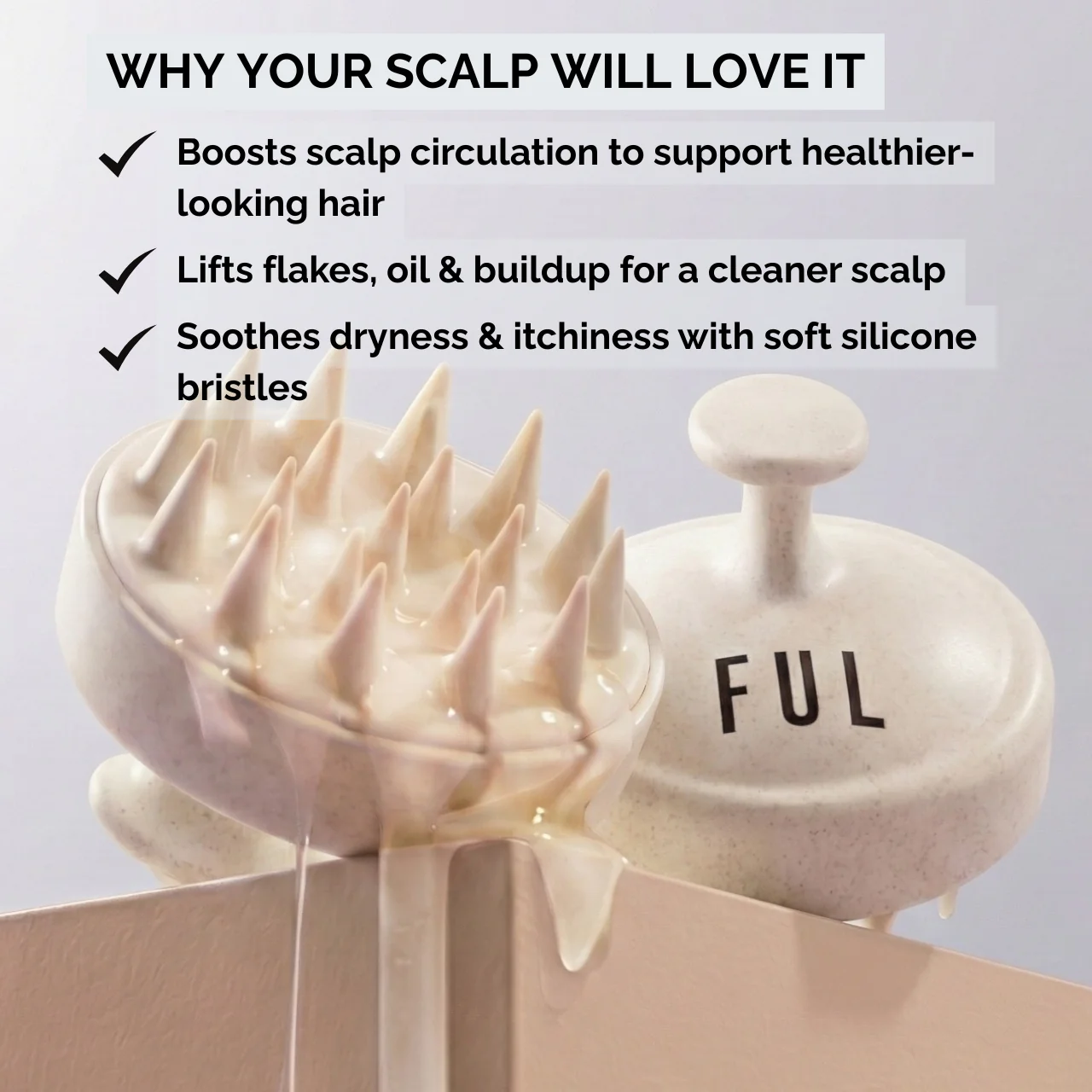 FUL Scalp Massager Brush – Silicone Exfoliator for Hair Growth, Flakes & Deep Cleansing - Image 4